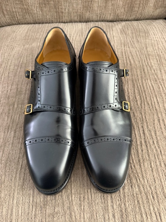 Gucci Other - Gucci 739778 Double Monk Strap Black Leather Oxford Shoes Mens Size 10.